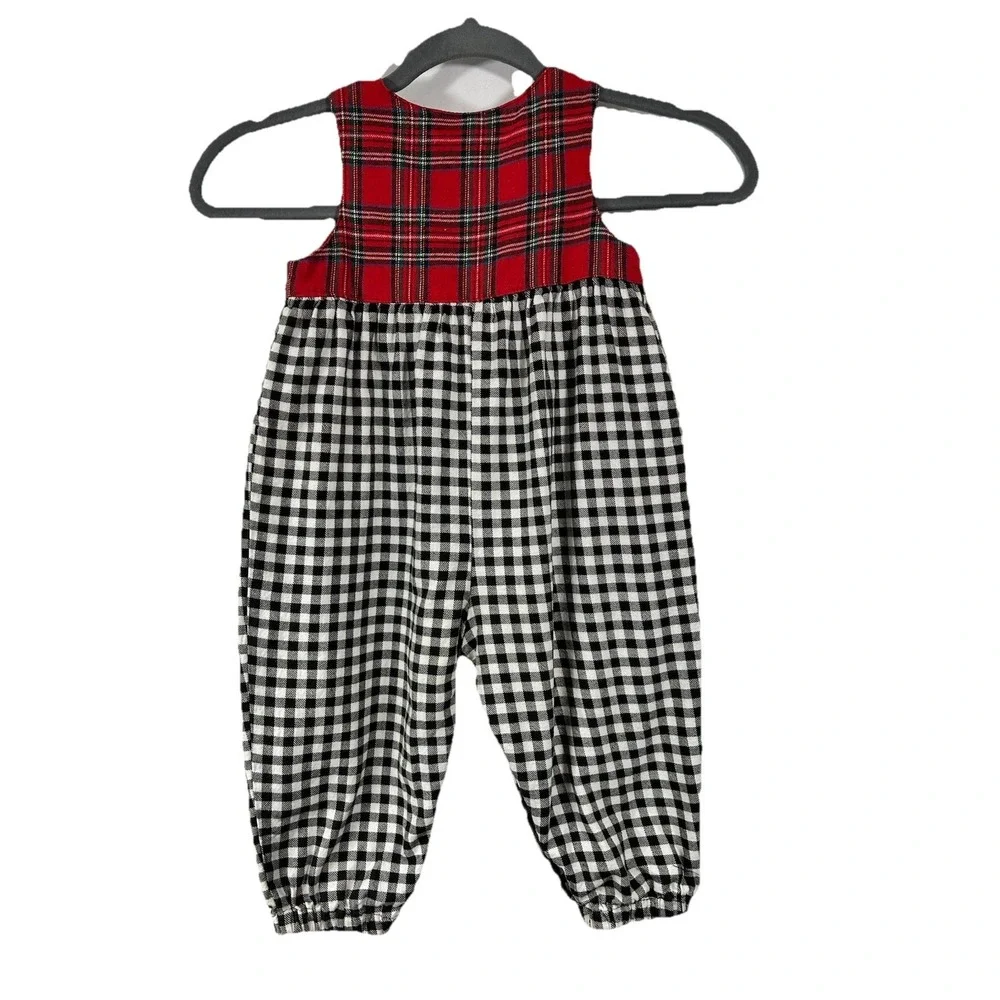 Vintage OshKosh Baby Romper Size 24‎ Months Gingham Plaid Festival Classic 90s